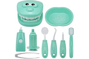 TLHWIN Imitacja dla dzieci, zestaw zabawek dla dentystów, zestaw zabawek do szczotkowania dla dzieci, medyczna zabawka edukacyjna do szkoły w klasie, prezent do odgrywania ról (zielony)