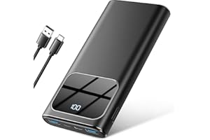 ROLOSAR Power Bank, 10000mAh PowerBank PD 15W Ricarica Rapida con Ingresso e Uscita USB-C Batteria Esterna, Caricatore Portatile Display LED per iPhone 15/14/13/12/Pro/Pro Max