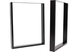 The Hairpin Leg Co. [HLC] 2 x Industrial Square Table Legs - Surface Conditioned Steel, Precision Laser Cut, TIG Welded with Free Screws, Build Guide and Floor Protectors - 71cm [Table, Black]