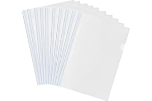 WEONE 10 Fogli A4 Copertine per Rilegatura, Cartella di File Con Barra Scorrevole per Report, Plastica Rapporto per Casa Scuola Ufficio Documenti Classificazione (Bianco)