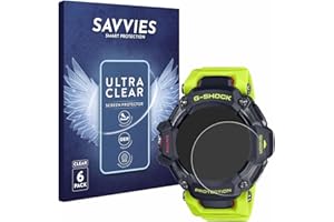 savvies Protector Pantalla para Casio G-Shock GBD-H2000 6 Unidades - Película Ultra Transparente