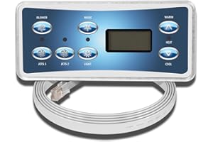 Bzumperyz 53189 Topside Control Panel Compatible with Balboa VS Serial Model VS510SZ and VS520SZ Spa Control System, 7 Buttons, 7-feet Cord with Phone Jack Connector