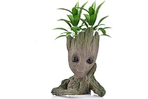 Udream Groot Plant Pot Flowerpot Baby Groot Figures Cute Model, Succulent Planter Cute Green Plants Flower Pot with Hole Groot Pen Holder for Desktop Decoration