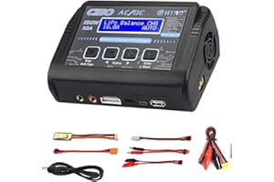 YUNIQUE GREEN-CLEAN-POWER - Cargador y Descargador Equilibrado HTRC C150 LiPo 150W 10A 1-6S AC/DC | Compatible con Baterías de Helicóptero, Drones DJI Mini 2 y Más | Alta Potencia, Negro