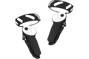 GEEKRIA Design Controller Grip Cover Zubehör kompatibel mit Pico Neo 3, Silikon Anti-Throw Grips Protector mit verstellbaren Knöchelriemen (Schwarz, 1 Paar