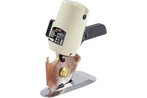 KATSU Elektrisk tygskärare 220 V 250 W med 100 mm blad och 27 mm max trimningstjocklek, tyg textil läder gummi skärmaskin 103916