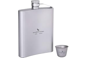 iBasingo 200ml Ensemble De Tasses à Sake en Fiole De Titane avec Entonnoir, Camping en Plein Air Flacon De Whisky Alcool, Tasse à Vin Flagon