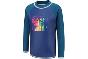 AISYEE Schwimmshirt Jungen Einteiler Langarm Badeshirt Kinder Jungen Badeanzug 122 164/7-16 Jahre