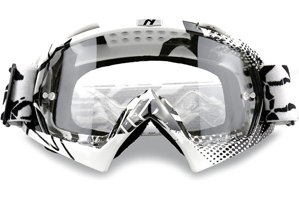 NENKI Lunettes de Moto cross, Lunettes de Protection Anti-UV, Lunettes de ski pour Activités de plein air, Masque Moto cross confortables