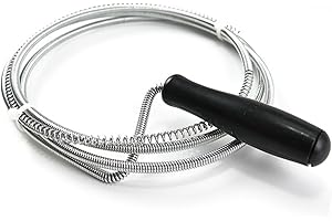AHAD Professional Drain Unblocker Open Wire Rod Flexible Spring Wire Sink Plumbing Snake Plunger Spring Clog Remover Drain Cleaner Waste Pipe Cleaning Tool for Tub Sink Shower Basins Pipes 9.8ft 2M