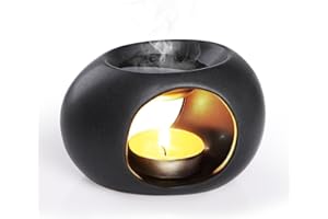 Bighan Bruciatori di Olio Essenziale in Ceramica, Brucia Essenze, Lampade Aromaterapia, Ceramica Elegante, Scalda Cera per Diffusori Candele, Adornare Casa Decorazioni per la Camera da Letto, Colore 1