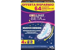 Lines Ultra Night Absorberande Silk med vingar, lagerpaket, förpackning med x64 stycken