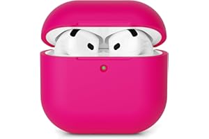 AOTUAO Custodia Compatibile con AirPods 4 (2024) Custodia Case, Case Protettiva Antiurto Antiscivolo in Silicone per AirPods 4a Generazione Cover Custodia, LED Frontale Visibile, Rose Pink