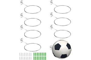 SVUPUE Wall Mount Ball Rack, 8 Pieces Mounted Ball Wall Mount with 16 Screws and 16 Expansion Tubes, for Basketball Football and Rugby, Silver