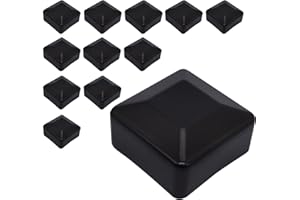SKIR'CO (12 piezas) Tapones para postes de valla, cuadrados 60 x 60 mm Negro Tapones de plástico para postes de valla, color negro RAL 9005