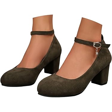 Damen Chunky Pumps - Bequeme Brautschuhe Mit Blockabsatz Für Hochzeit