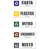 Adesivi Raccolta Differenziata - 5 Etichette Impermeabili Con Simboli Riciclo (Ita/Ing) - Foto 8