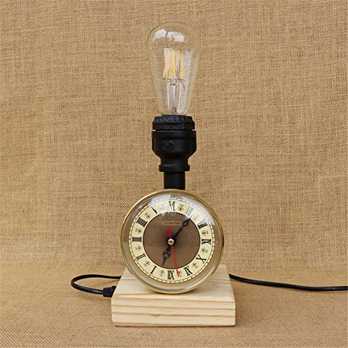 Preisvergleich Produktbild DFGDF Amerikanischen industriellen Stil Holzbett Wohnzimmer Schlafzimmer gemütlich warmen Cafe kreative Rohr Holz Tischleuchte