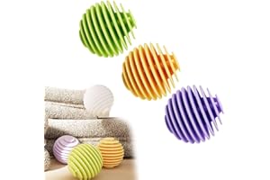 Bmeigo 3PCS Tumble Dryer Balls, Reusable Laundry Ball for Washing Machine Rubber Non-melt Soft Energy Saving Clothes Washing Balls for Home Dormitory(Green, Purple, Yellow)