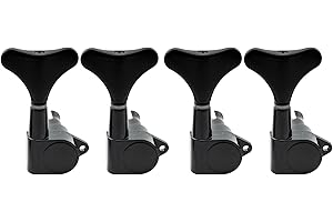 Musiclily Basic 4 w Linii Klucze Basu Tunery Kołki do Strojenia do 4 Strunowy Gitary Basowej, Czarny