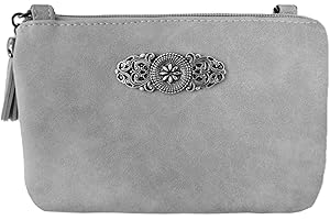 Trachtenland Sofia Costume Shoulder Bag Small Handbag Evening Bag with Metal Appliqué for Dirndl and Leather Trousers