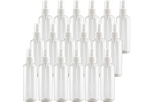TIANZD 24 Pezzi 100 ml Bottiglie Spray Trasparenti Vuote in Plastica con Pompa bianco Fine Nebbia Flacone Spray per Cosmetica Acqua Profumo Alcol da Viaggio Riempibile