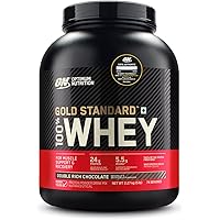 Optimum Nutrition (ON) Gold Standard 100% Whey Protein Powder 5 lbs, 2.27 kg (Double Rich Chocolate), for Muscle Support…