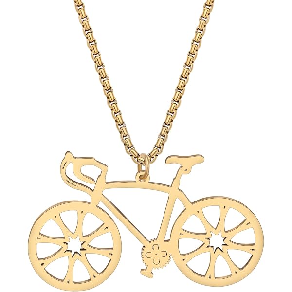 AXELUNA Fahrrad Halskette Sterling Silber Mini Fahrrad Anhänger Halskette für Radfahrer & Fernweh Reise für Frauen Geschenke Fashion