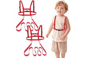 VOHESEA 2 Stück Pferdegeschirr für Kinder, Pferdeleine zum Spielen für Kinder, Rollenspiel Zubehör für Spielpferd, Skifahren Rollenspiel Zubehör für Mädchen Jungen Spielen Pferdefreunde (Rot)