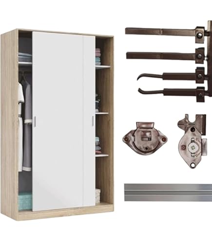 Guide Per Ante Scorrevoli - 4 Pezzi Da 1 Metro In Plastica Beige - Ruote Rulli Per Armadi E Porte - Foto 7