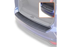 Travall Car Boot Bumper Protector Compatible with Ford Grand C-Max (2010-2015) - Vehicle-Specific Black Smooth Plastic Bumper Protection against Scuffs and Scratches