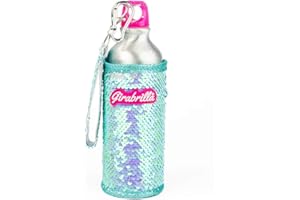 Girabrilla- Nice Group Eco Bottle 24h Shiny Tiffany/Sparkly Silver 500 ml-Bottiglia Ecologica in Alluminio con Un Scintillante Rivestimento Rimovibile di paillettes-02534F, 02534F