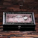 personalisierbar Uhrenbox Krokodil, schwarz