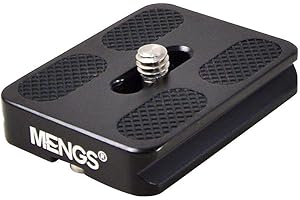 Mengs® PU25 PU40 PU50 PU60 PU70 PU100 PU100D PU120 PU140 PU200 QR-60 501PL PU70S - Placa de cambio rápido para cámara, de aluminio macizo para tornillo de cámara de 1/4", compatible con AS estándar, como ARCA-SWISS / KIRK/ Wimberley / Markins / Benro / Sirui, etc., placas de cambio rápido