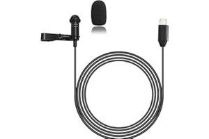 MICMXMO Microfono USB C Lavalier per iPhone 16 15 Pro Max, iPad Pro 10 iPad Air 5/4, MacBook Pro/Air, Android Type-C Device, Galaxy S23/S22 Tab S9, Clip On Mini MIC per Live Streaming, 3M