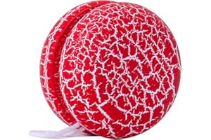 STOBOK Wooden Kids Yoyo 1pc, Red Wooden Crack Kids Children Yo-Yo Toy Cute Beginner String Trick Yoyo Ball Playthings for Kids - 5.5x3.5x5.5cm