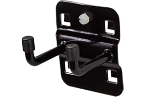 ADB BETRIEBSEINRICHTUNGEN GMBH ADB Werkzeughalter Lochwand Haken Halter 35, 50, 75, 150, 200 mm doppelt mit senkrechten Hakenende, Farbe (RAL):Tiefschwarz (RAL 9005), Länge:75 mm