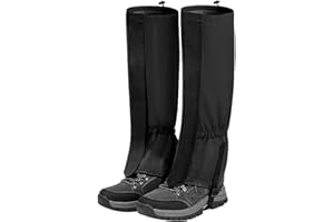 Mecmbj Gamaschen wasserdicht, Gamaschen wandern, 2 Stück Outdoor Gamaschen, atmungsaktive verstellbare Gamaschen für Unisex, Beinschutz Wandergamaschen für Wandern, Bergsteigen, Skifahren (schwarz)