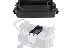 SHINETEC Vassoio per passeggino a doppia faccia per camper, tavolo per snack e attività per bambini, con portabicchieri e tasche in rete, superficie da gioco da viaggio per pasti, disegni, giocattoli