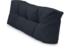 Spatium Cojines para pales europalé palets Funda desenfundable, Impermeable Antracita Respaldo Largo 120x40x15