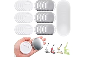 CUYACILI 100 Pcs 58mm Badge Bouton Broche Blanc Pin Bouton Parties de boutons pour le processus de bricolage des machines à boutonner, y compris les couvercles arrière des boîtiers métalliques