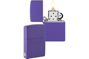 Zippo Stormtändare – Matt lila med gravyr av flamma på sidan, påfyllningsbar, återanvändbar, vindskyddad, presentförpackning