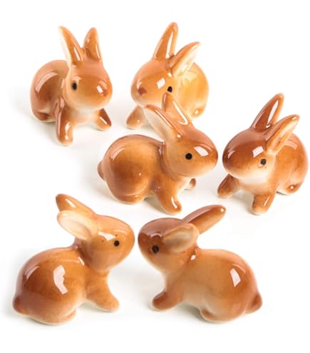 Logbuch-Verlag 8 Pequeños Conejos De Pascua, 4 Cm, Decoración De Pascua, Color Marrón