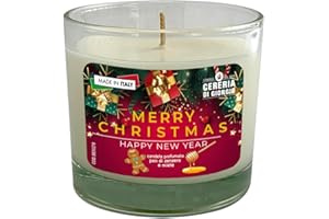 CERERIA DI GIORGIO Candela in bicchiere profumata alla canella e pan di zenzero - Christmas Collection - Cera vegetale - Diam. 9 cm Altezza 8 cm