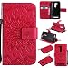 Produktbild Lonchee Asus Zenfone Go ZB452KG Leder Wallet Tasche Brieftasche Schutzhülle , Sonnenblumen geprägten Muster Design Hochwertige PU Leder Folio Tasche Case Hülle im Bookstyle mit Standfunktion Kredit Kartenfächer (Rote)