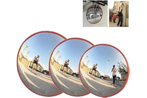 RIGOGO Espejo convexo de tráfico de 30 cm, gran angular de 130°, resistente a la intemperie, espejo panorámico de seguridad con soporte de pared, para garaje, tráfico, calzadas, patio