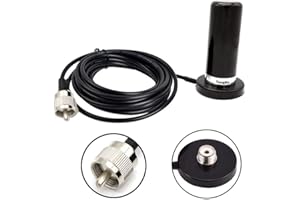 TENGKO HH-N2RS Dualband Antenne UHF VHF 400-470 136-174MHZ und SO239 Mount Magnetbasis UHF PL-259 Antennenkabel Dach oder Kofferraum für Mobilfunkgeräte PL259 Steckverbinder