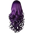 Rbenxia Curly Cosplay Wig Long Hair Heat Resistant Spiral Costume Wigs Purple 32" 80cm