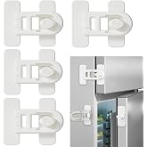 MEISO 4 Pieces Child Proof Refrigerator Locks, Fridge Lock, Safety Doors Children Self-Adhesive, Adjustable Drawer Safety Loc