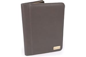 ‎CATWALK COLLECTION HANDBAGS Catwalk Collection Handbags - Damen A4 Leder Notizbuchtasche - Konferenzmappe mit Reißverschluss - Für Tablet und Notizbuch - CHLOE - Grau